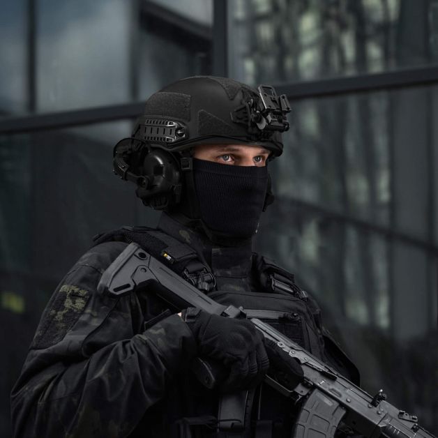 M-Tac шарф-труба анатомічний мікрофліс ріп-стоп Black