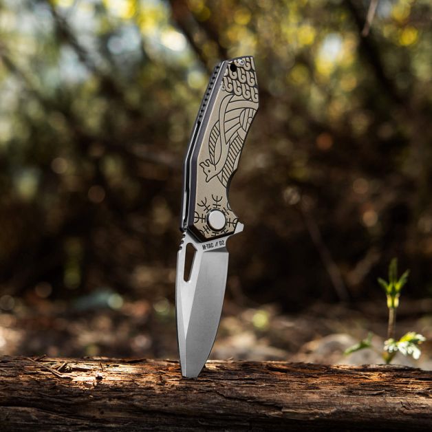 M-Tac ніж складний Type 12 Scandinavian Stonewash Black/Sand