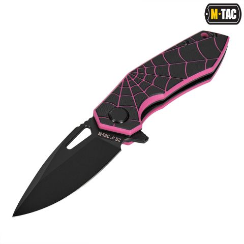 M-Tac ніж складний Type 12 Spider Web Black/Pink