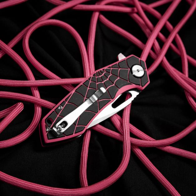 M-Tac ніж складний Type 12 Spider Web Black/Pink/Steel