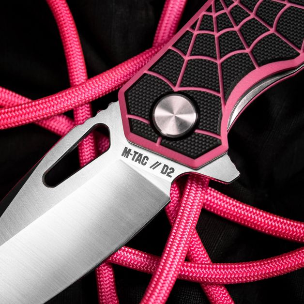 M-Tac ніж складний Type 12 Spider Web Black/Pink/Steel