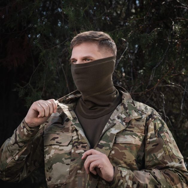 M-Tac шарф-труба анатомічний мікрофліс ріп-стоп Dark Olive