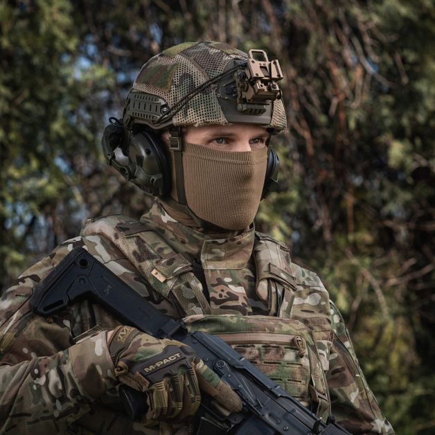 M-Tac шарф-труба анатомічний мікрофліс ріп-стоп Tan