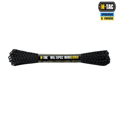 M-Tac паракорд Minicord Mil-Spec 15m Black Reflective