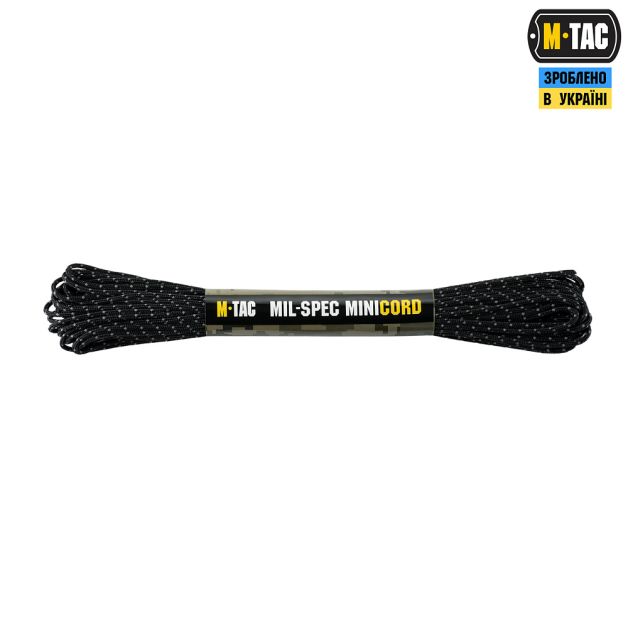 M-Tac паракорд Minicord Mil-Spec 15m Black Reflective