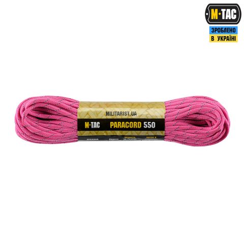 M-Tac паракорд 550 type III 30m Neon Pink Reflective