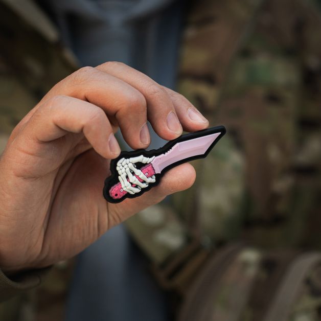 M-Tac нашивка Skeleton Knife PVC Pink