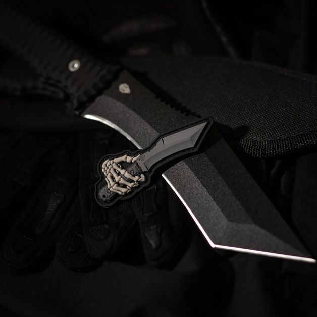M-Tac нашивка Skeleton Knife PVC Grey