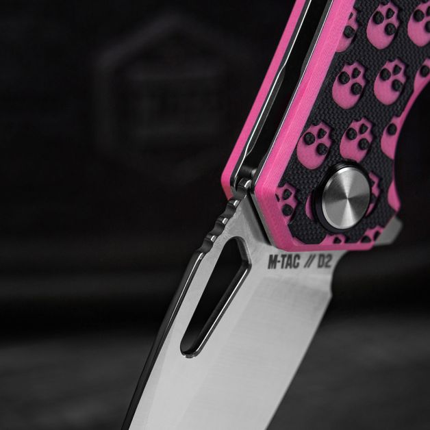 M-Tac ніж складний Type 12 Skull Black/Pink/Steel