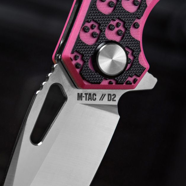 M-Tac ніж складний Type 12 Skull Black/Pink/Steel