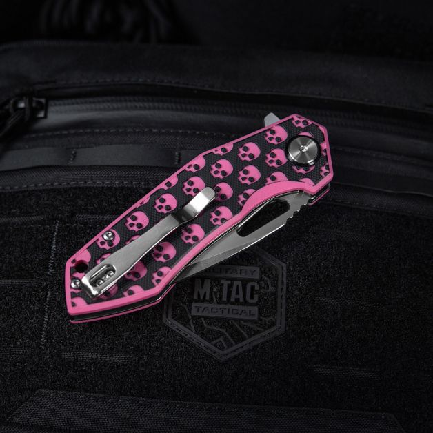 M-Tac ніж складний Type 12 Skull Black/Pink/Steel