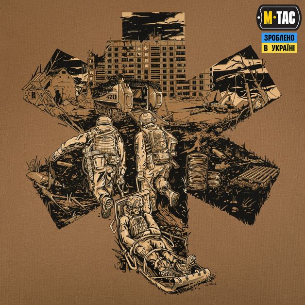 M-Tac футболка бойового медика 3 ОШБр Coyote Brown