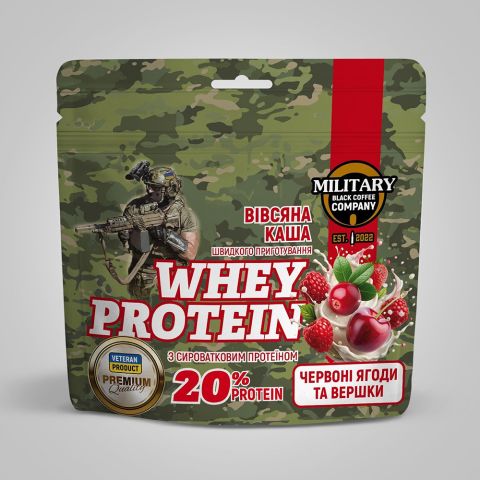 Military Black Coffee Company Вівсяна каша з протеїном «Червоні ягоди та вершки» 50 г